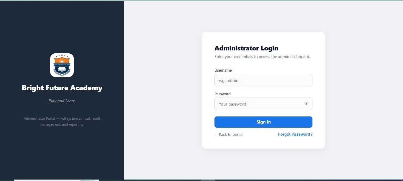 SRMS admin login page
